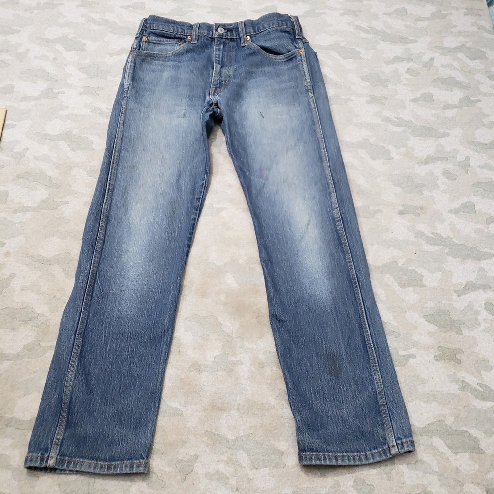 Levi's 505 Jeans Mens 33x32 Blue Regular Fit Straight Leg Denim Medium Wash
